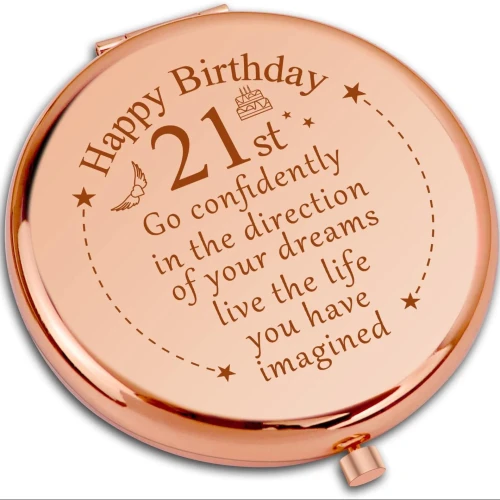 21st Birthday Gifts for Women Compact Makeup Mirror