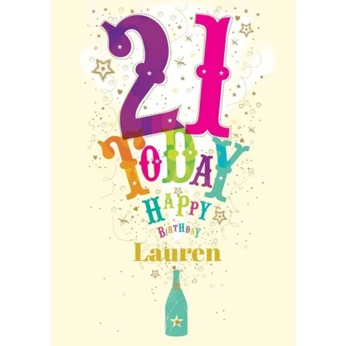 Bright And Colourful Letters Happy 21st Birthday Card
