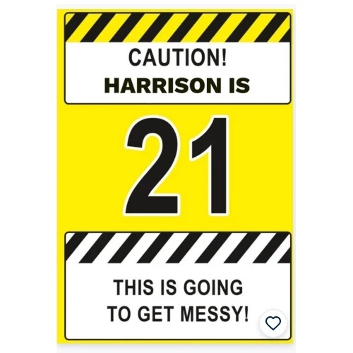 Caution This Is Going To Get Messy 21st Birthday Card
