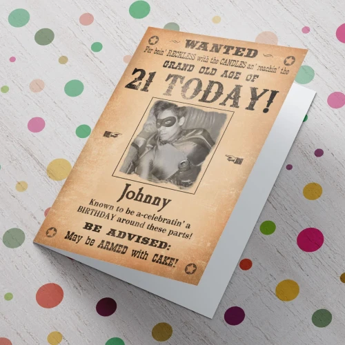 Wanted - 21st Birthday Card