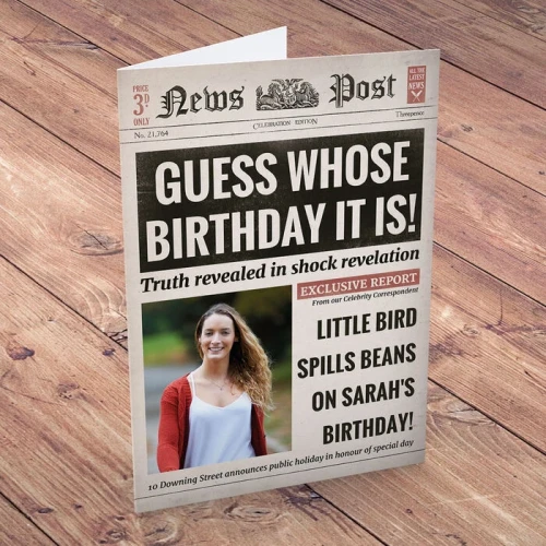 Birthday News Front Page Card
