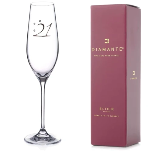 Swarovski Crystal 21st Birthday Champagne Flute