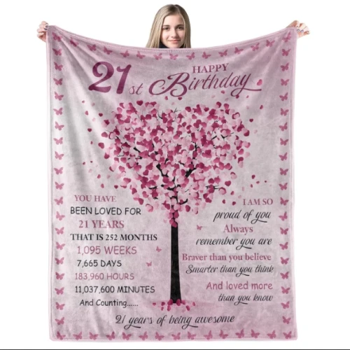 21st Birthday Girl XL Throw/Blanket